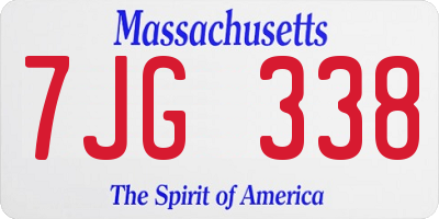 MA license plate 7JG338
