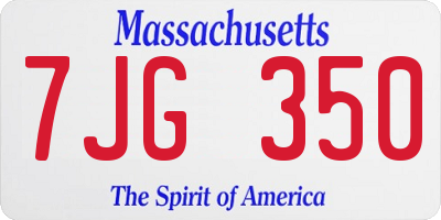 MA license plate 7JG350