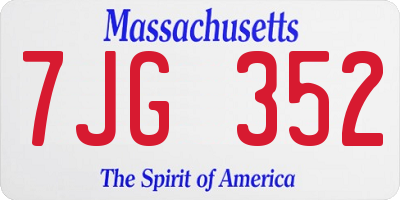 MA license plate 7JG352