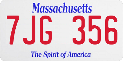 MA license plate 7JG356