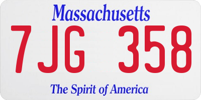 MA license plate 7JG358