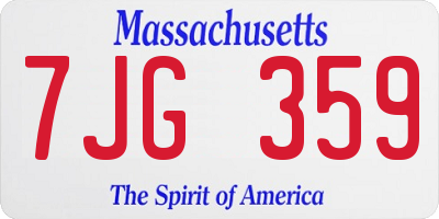 MA license plate 7JG359