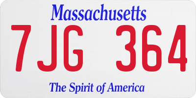 MA license plate 7JG364
