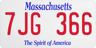 MA license plate 7JG366