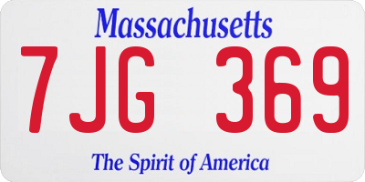 MA license plate 7JG369
