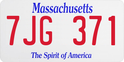 MA license plate 7JG371