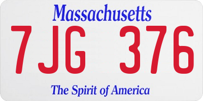 MA license plate 7JG376