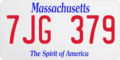 MA license plate 7JG379