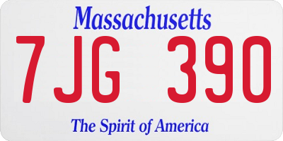 MA license plate 7JG390