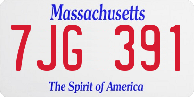 MA license plate 7JG391
