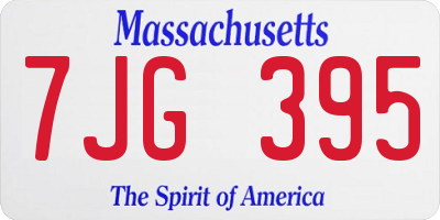 MA license plate 7JG395