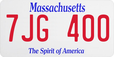 MA license plate 7JG400