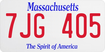 MA license plate 7JG405