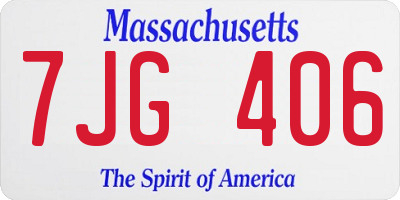 MA license plate 7JG406