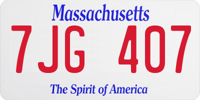 MA license plate 7JG407