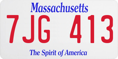 MA license plate 7JG413