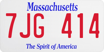 MA license plate 7JG414