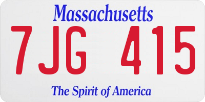 MA license plate 7JG415