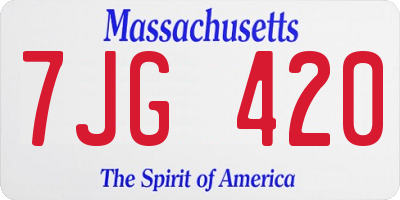 MA license plate 7JG420