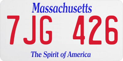 MA license plate 7JG426