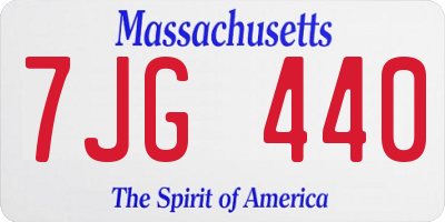 MA license plate 7JG440