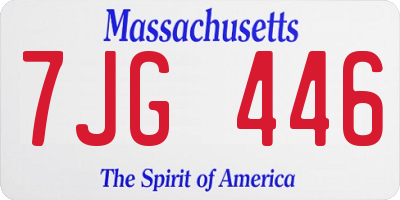 MA license plate 7JG446
