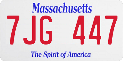 MA license plate 7JG447