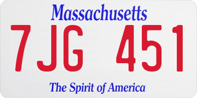 MA license plate 7JG451