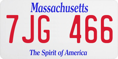 MA license plate 7JG466