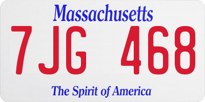 MA license plate 7JG468