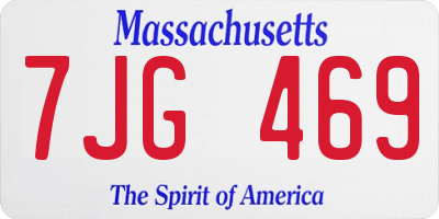 MA license plate 7JG469