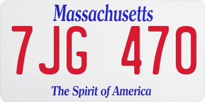 MA license plate 7JG470