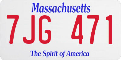 MA license plate 7JG471