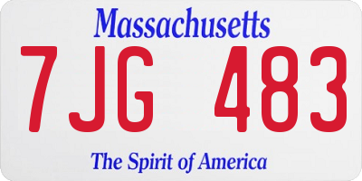 MA license plate 7JG483