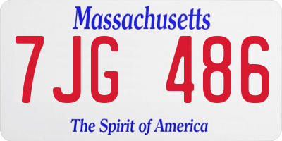 MA license plate 7JG486