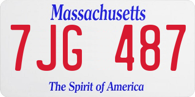MA license plate 7JG487