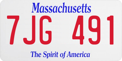 MA license plate 7JG491