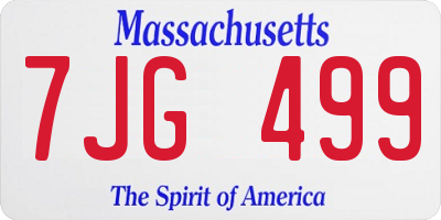 MA license plate 7JG499