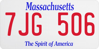 MA license plate 7JG506