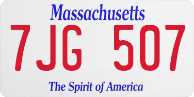 MA license plate 7JG507
