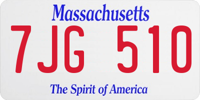 MA license plate 7JG510