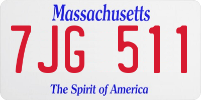 MA license plate 7JG511