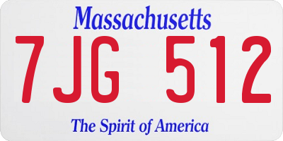 MA license plate 7JG512