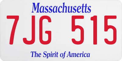 MA license plate 7JG515