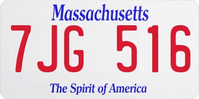 MA license plate 7JG516