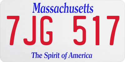 MA license plate 7JG517