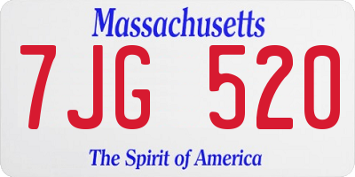 MA license plate 7JG520