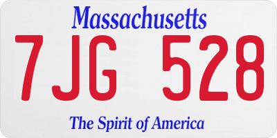 MA license plate 7JG528