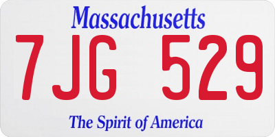 MA license plate 7JG529