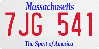 MA license plate 7JG541